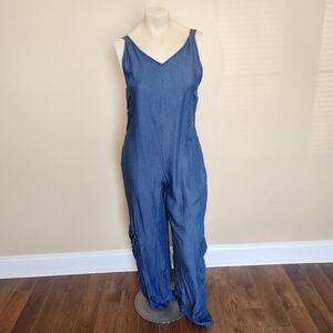 Navy lightweight denim overall Jumpsuit size medium